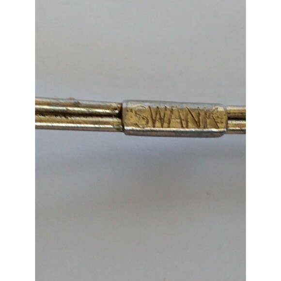 VINTAGE CUFFLINKS DESIGNER SWANK SILVER TONE METAL & TIE CLIP - Picture 2 of 6